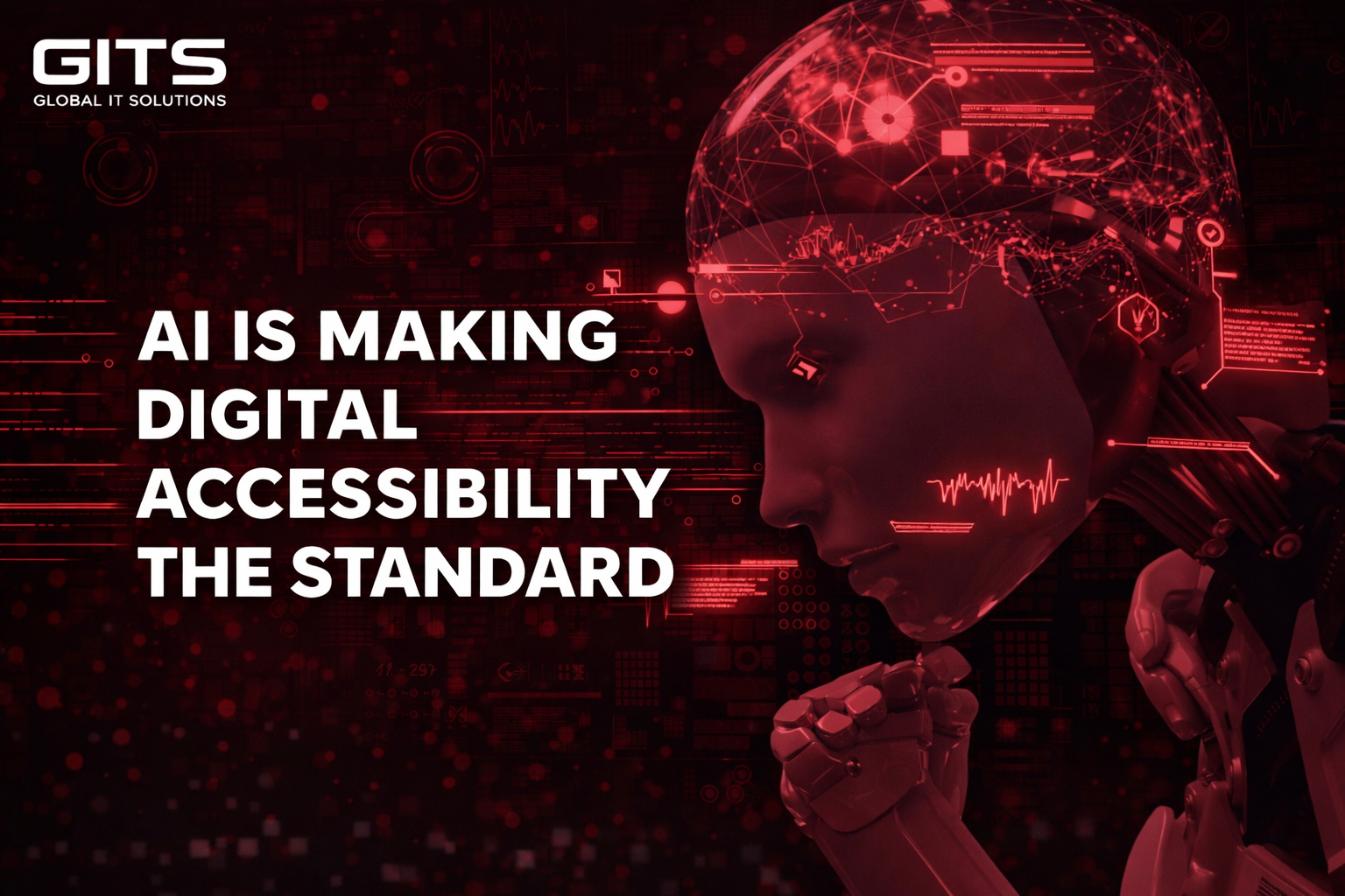 AI illustration showing how artificial intelligence improves digital accessibility, by GITS Global IT Solutions